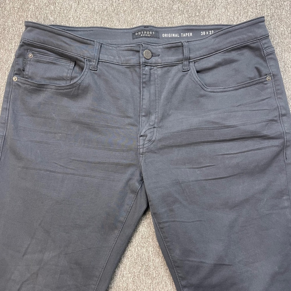 Outpost Makers Original Taper Pants Mens 40x32 Dark Gray‎ Charcoal Stretch Chino